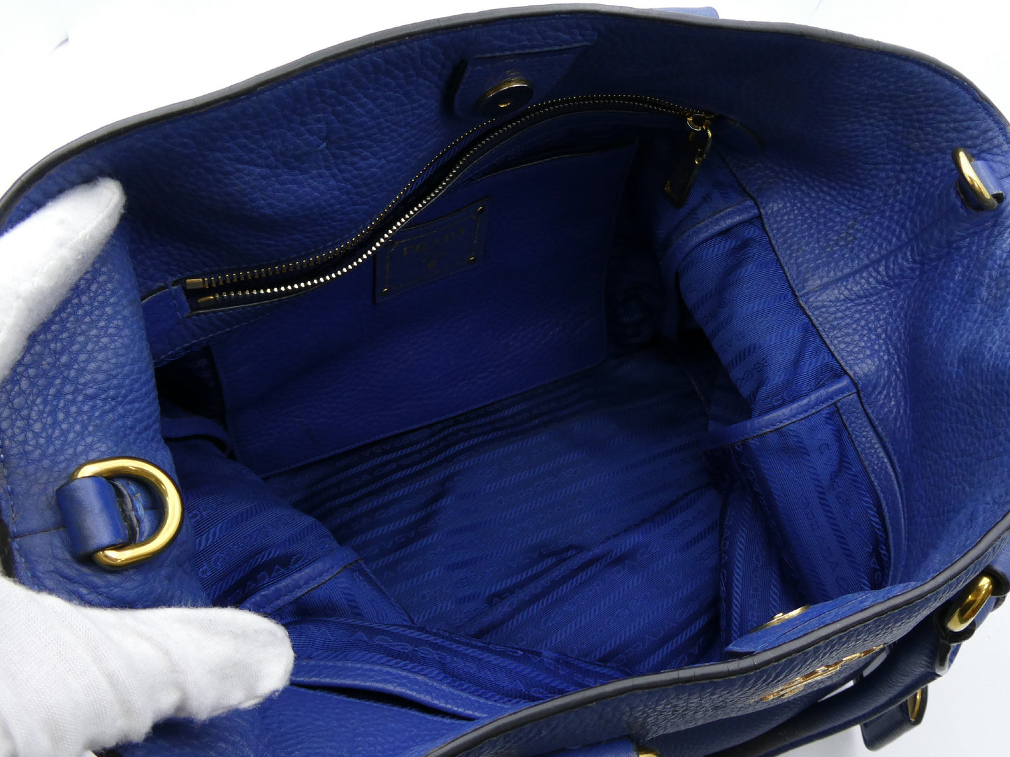 PRADA logo leather 2-way tote bag