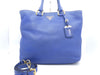 PRADA logo leather 2-way tote bag
