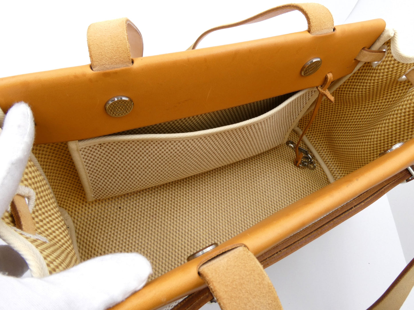 HERMES Airbag Cabas PM Shoulder Bag with G Stamp