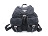 PRADA logo plate nylon and leather backpack