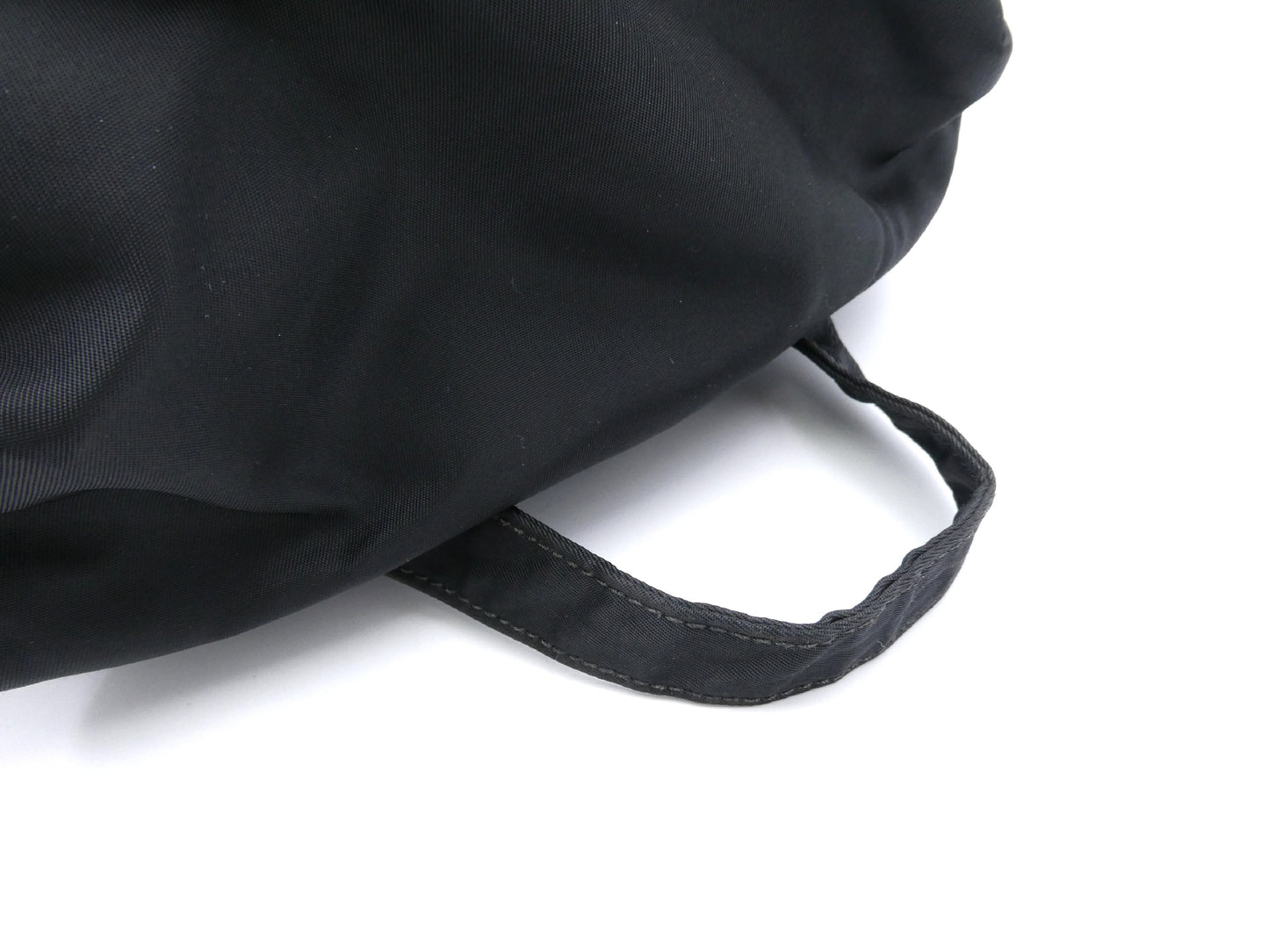 PRADA logo plate nylon and leather backpack
