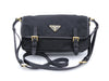 PRADA logo plate nylon shoulder bag