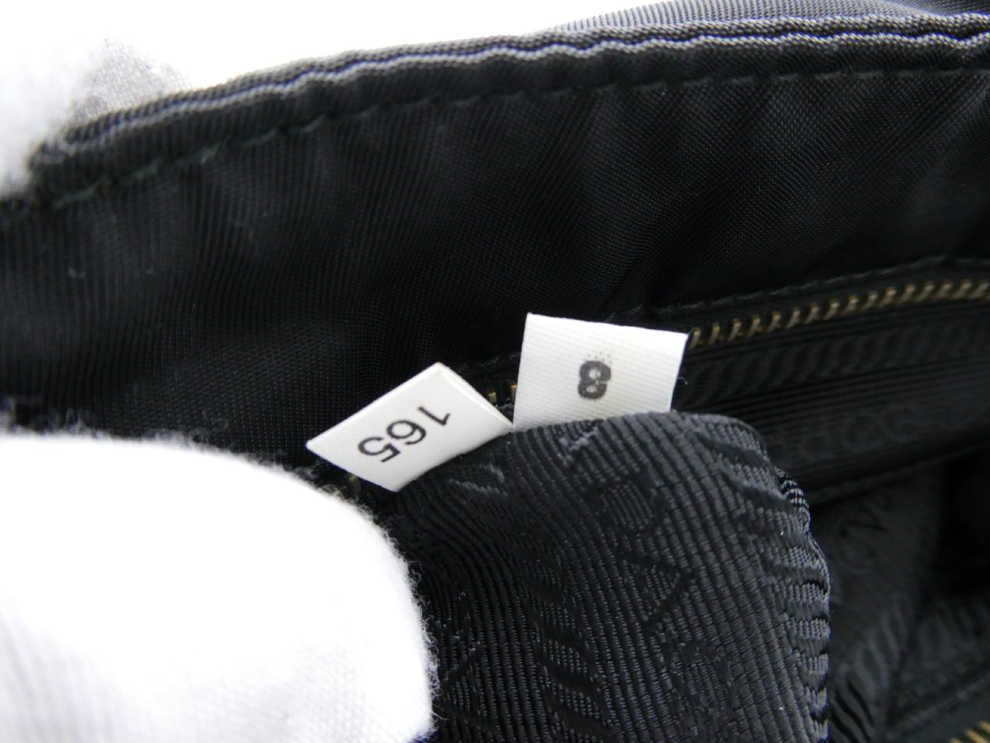 PRADA logo plate nylon shoulder bag