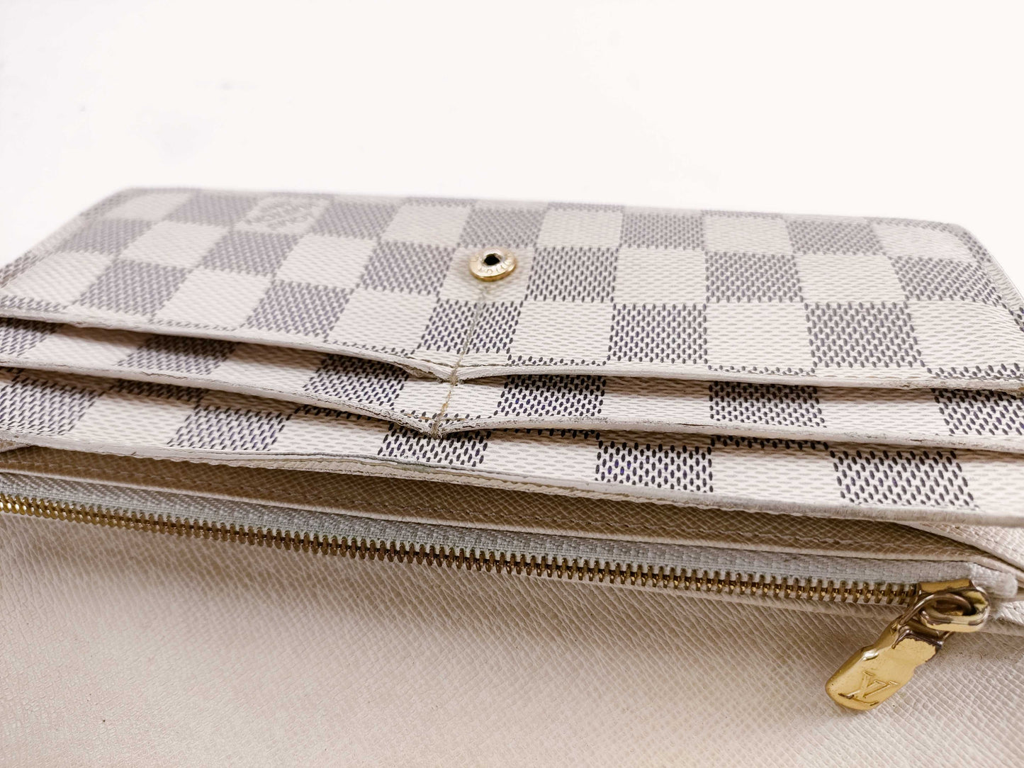 LOUIS VUITTON N61735 Damier Azur Louis Vuitton Damier Azur Portefeuille Sarah Wallet