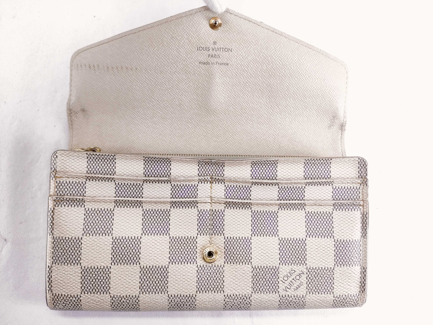 LOUIS VUITTON N61735 Damier Azur Louis Vuitton Damier Azur Portefeuille Sarah Wallet