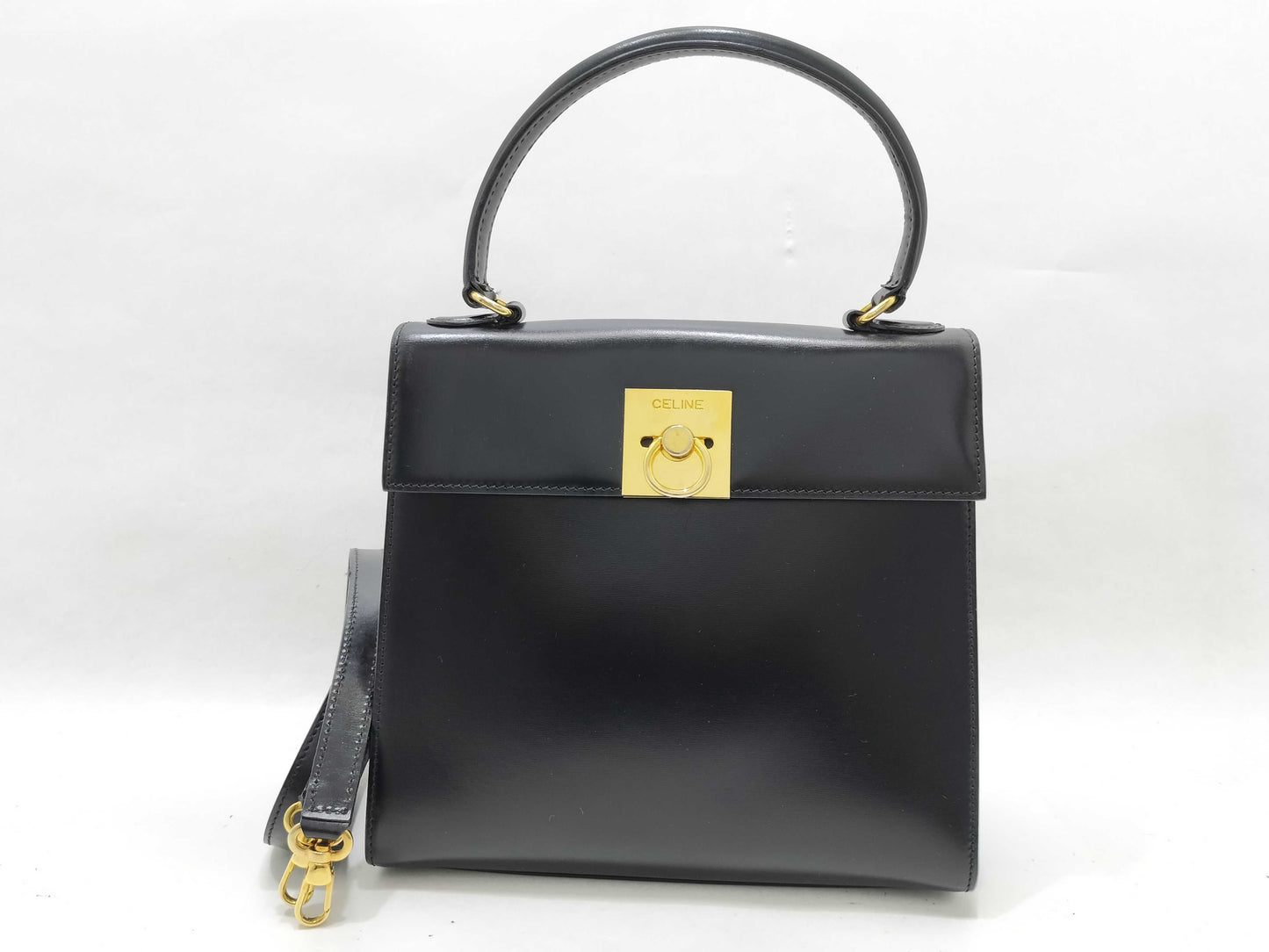 CELINE Gancini Leather Handbag