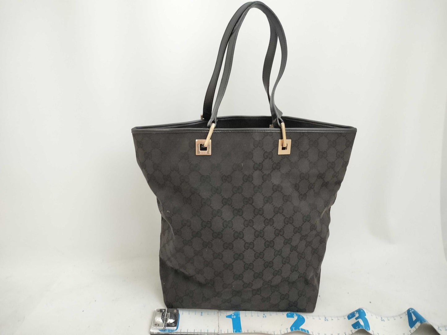 GUCCI GG Canvas GUCCI Gucci Canvas Leather Tote Bag Tote Bag