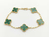Van Cleef & Arpels Vintage Alhambra Malachite Bracelet/Bangle in Yellow Gold and Au750, 12.6g