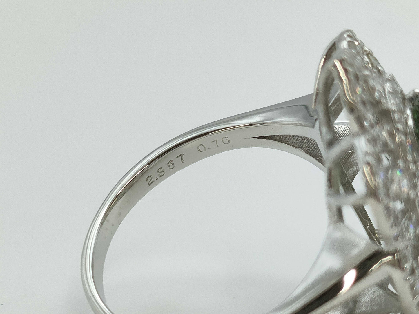 AX 2.857ct D 0.76ct PT950 8.3g Ring