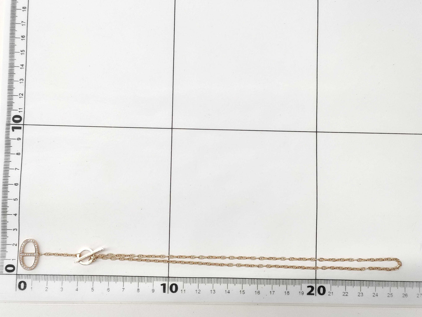 HERMES Contour LG Diamond PG Au750 10.4g Necklace