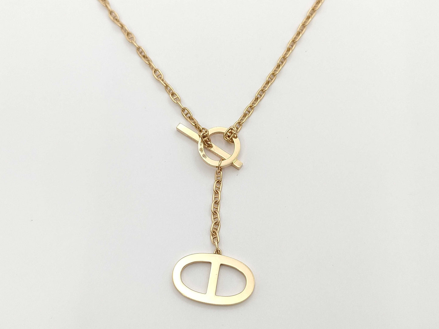 HERMES Contour LG Diamond PG Au750 10.4g Necklace