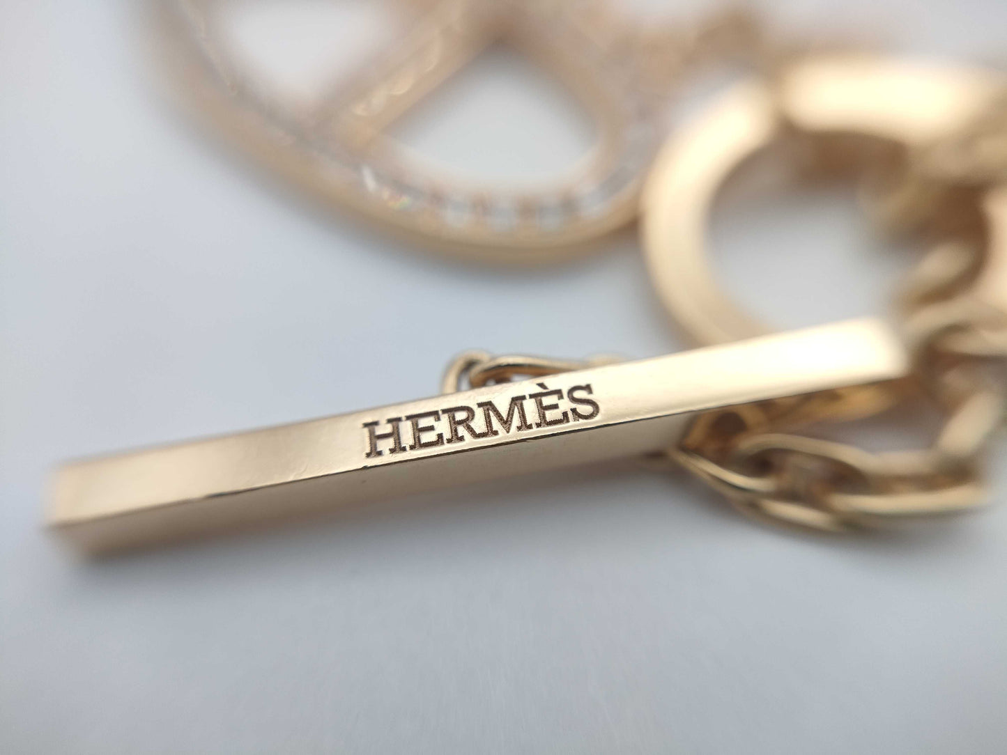 HERMES Contour LG Diamond PG Au750 10.4g Necklace