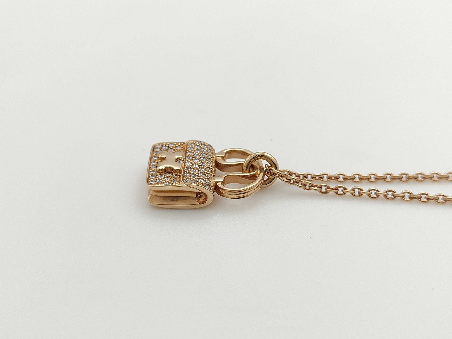 HERMES Amulet Constance D0.29ct PG Au750 9.8g Necklace