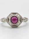 Colored Stone D0.07ct Pt900 6.3g Ring