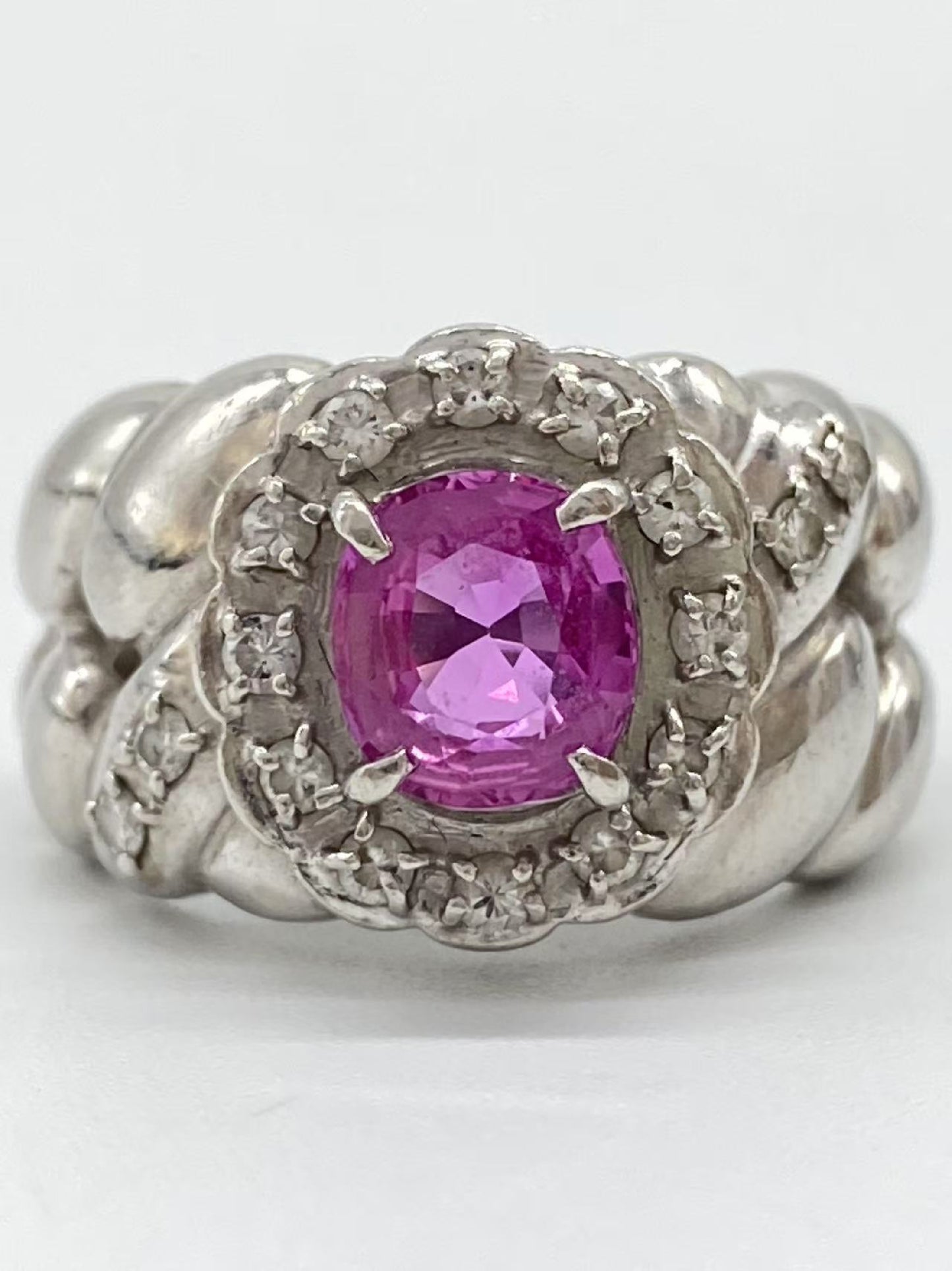 S1.36ct D0.31ct Pt900 12.1g Ring