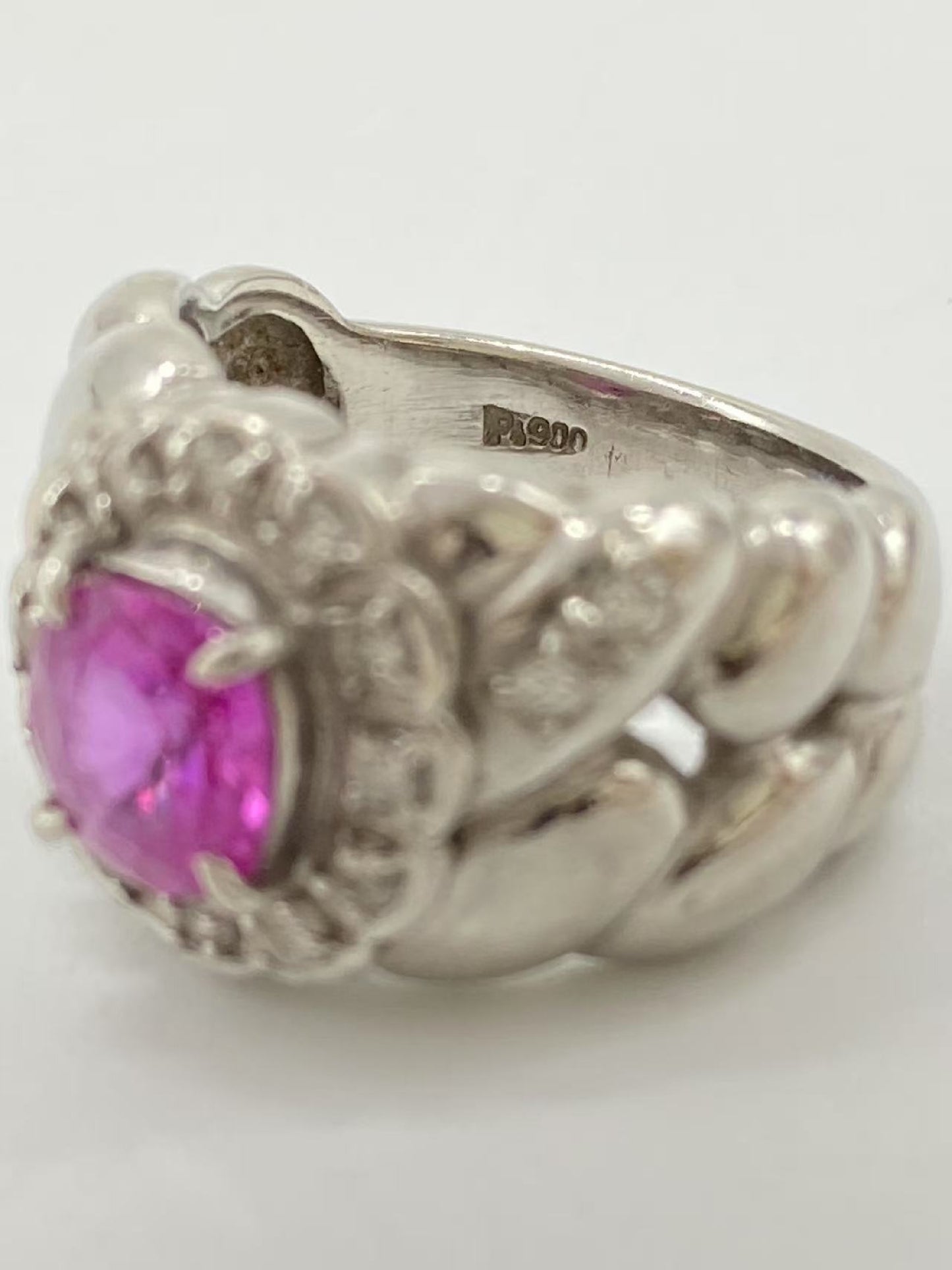 S1.36ct D0.31ct Pt900 12.1g Ring