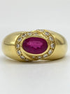 Rubellite 0.94ct D0.18ct K18 7.0g Ring