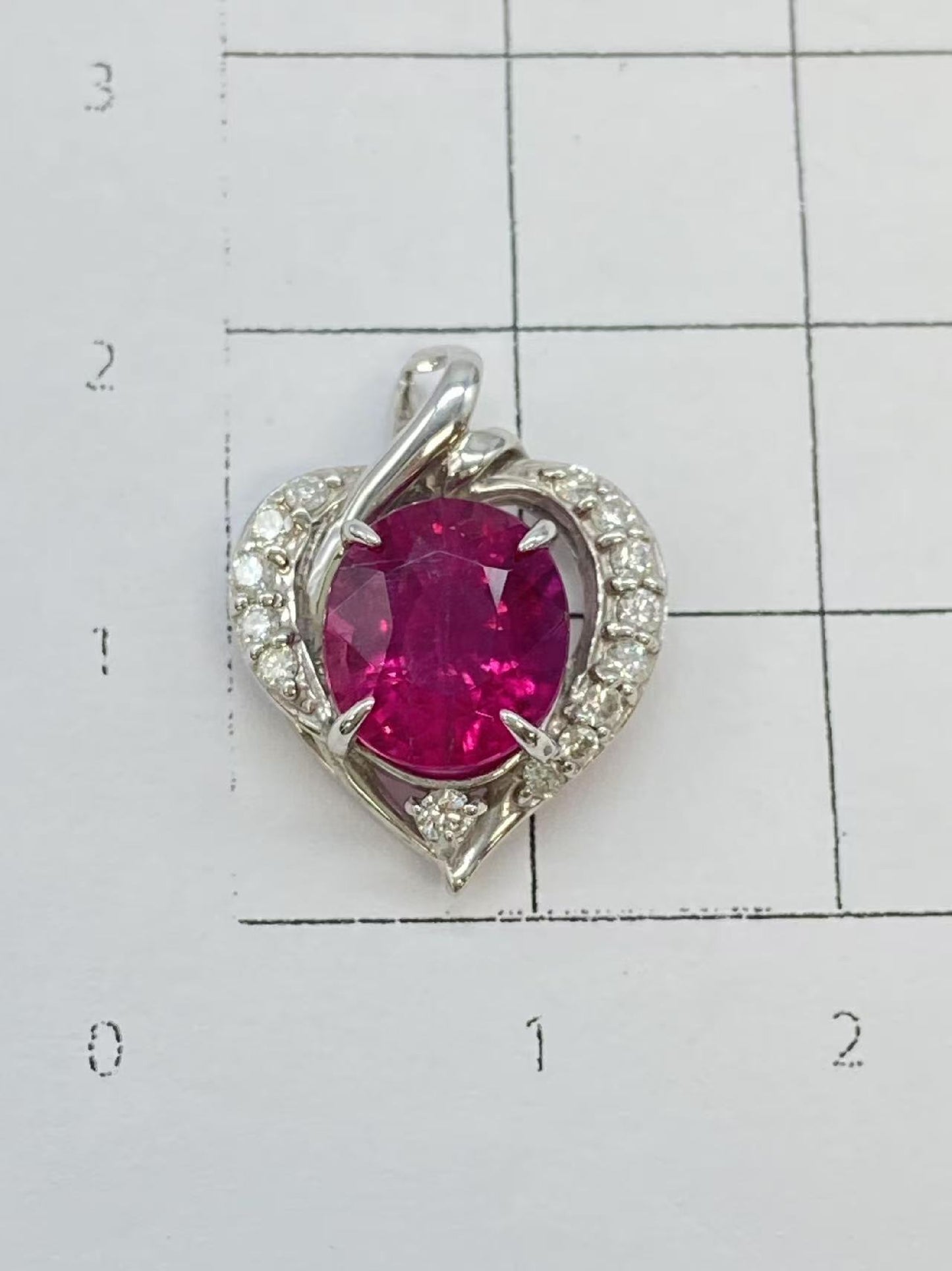 Tourmaline D0.212ct K18WG 2.3g Pendant Top