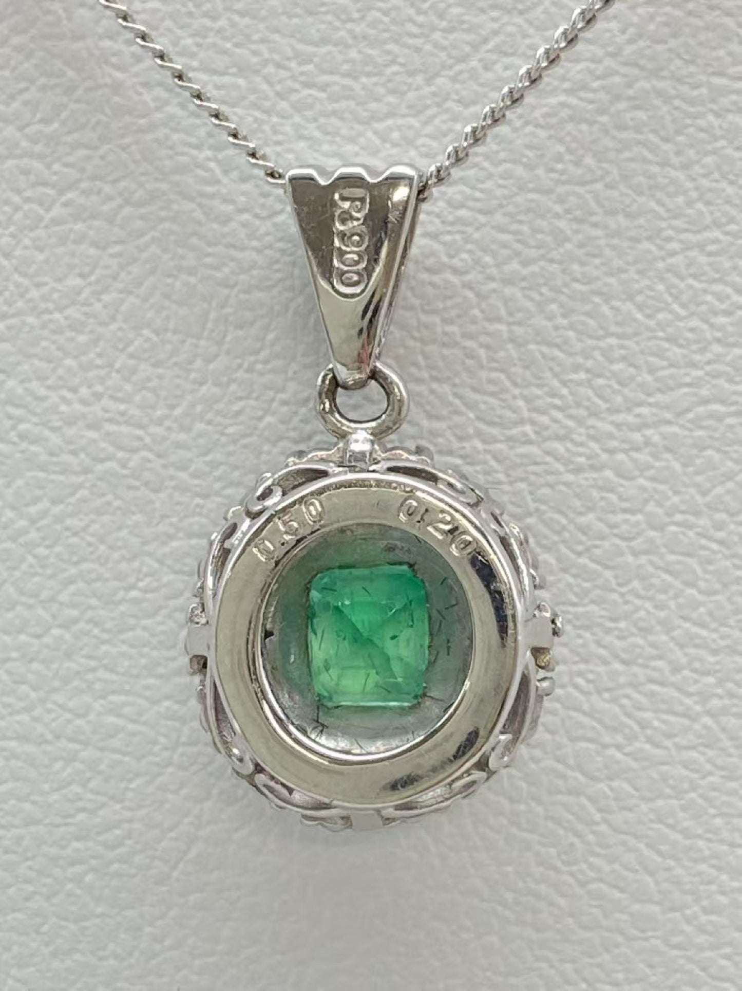 E0.5ct D0.2ct Pt850/Pt900 4.2g Necklace