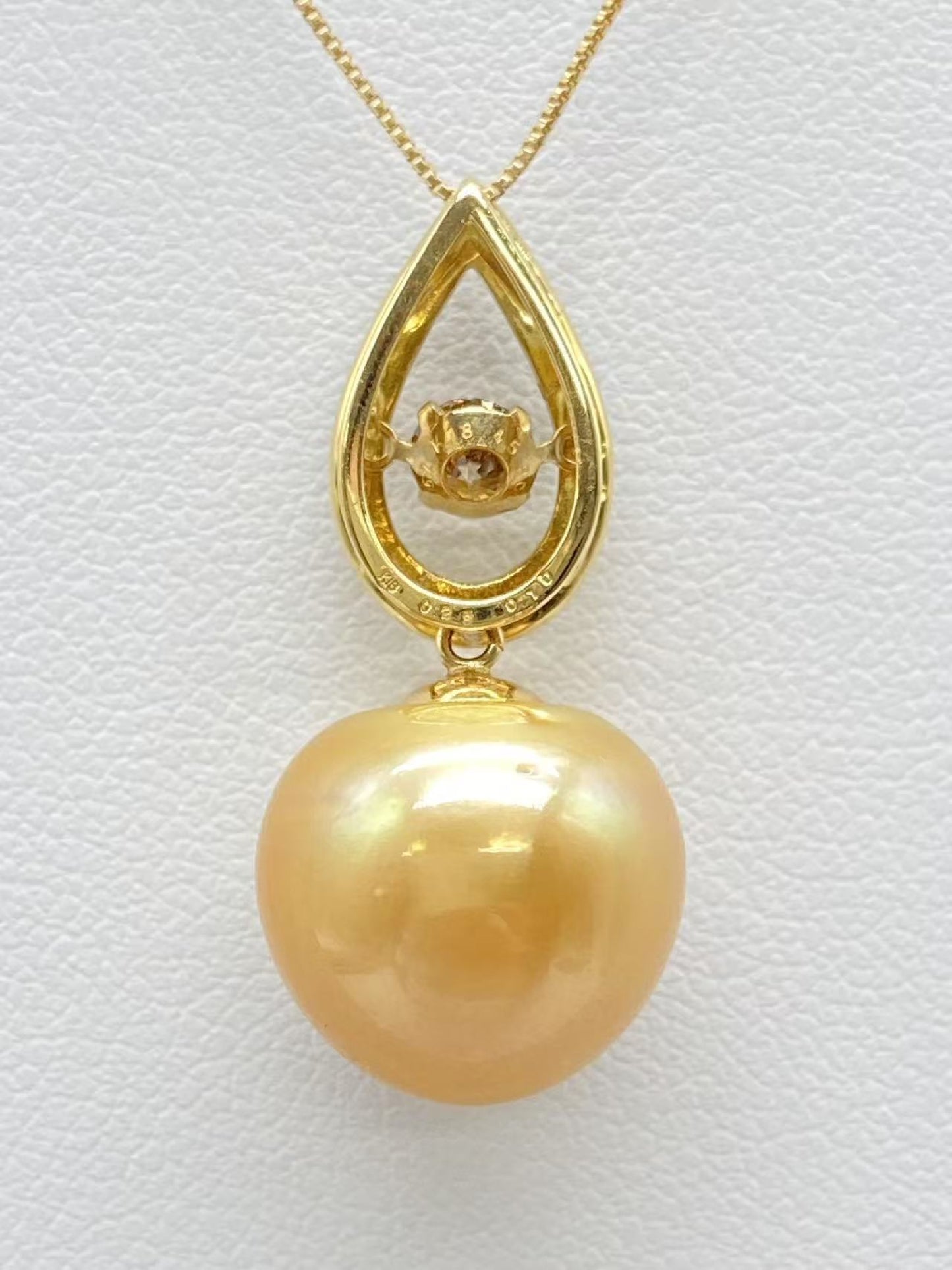 Pearl 13.6mm D0.28ct FD0.1ct K18 6.2g Necklace