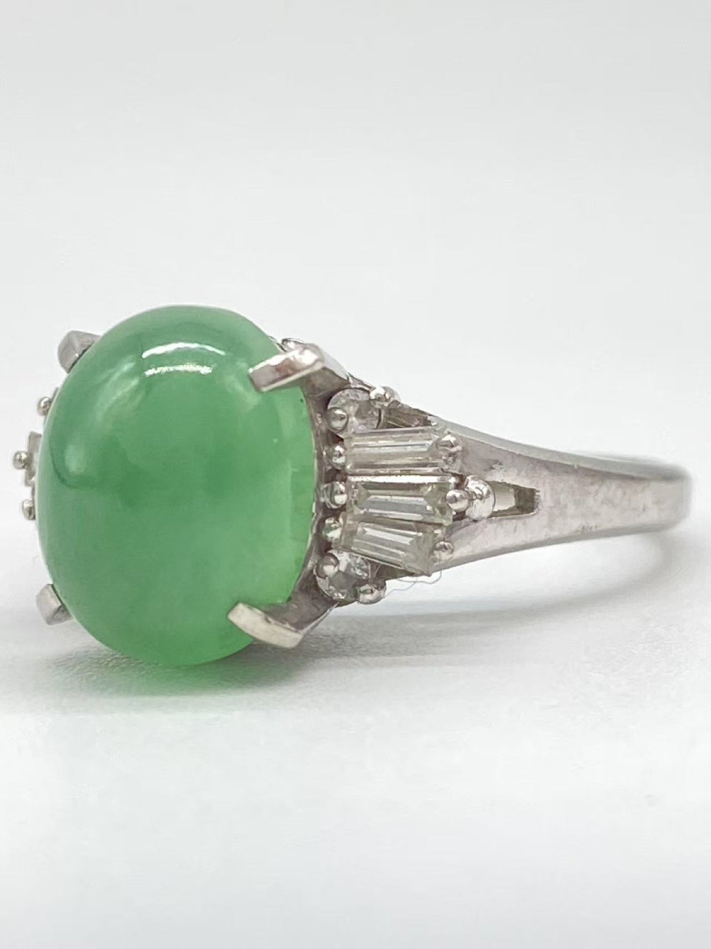 Jade 5.01ct D0.44ct PT900 7.9g Ring