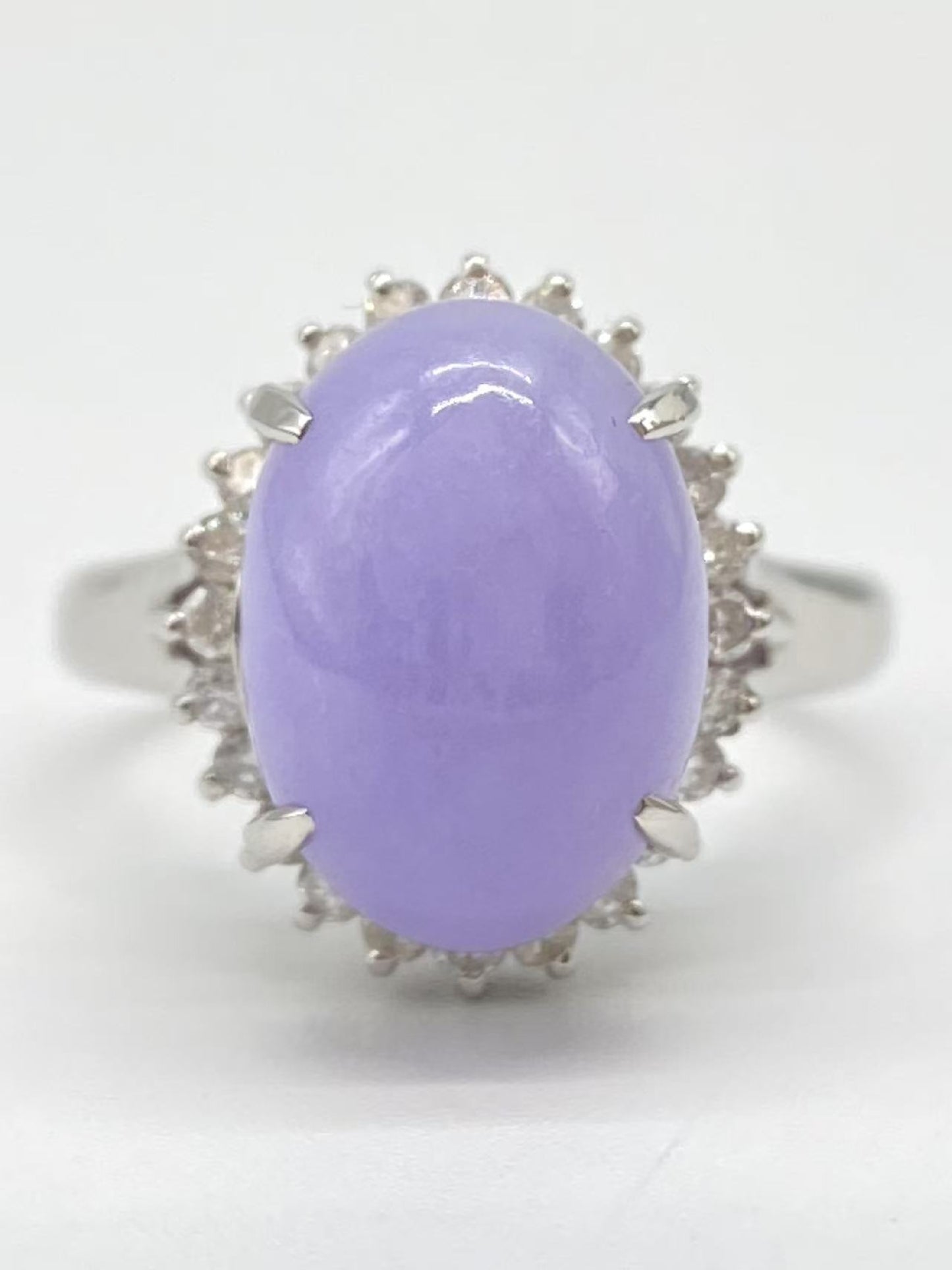 Jadeite 8.48ct D0.42ct Pt900 9.1g Ring