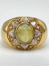 Chrysoberyl Cat's Eye Diamond Ring, 18K Gold, 11.6g