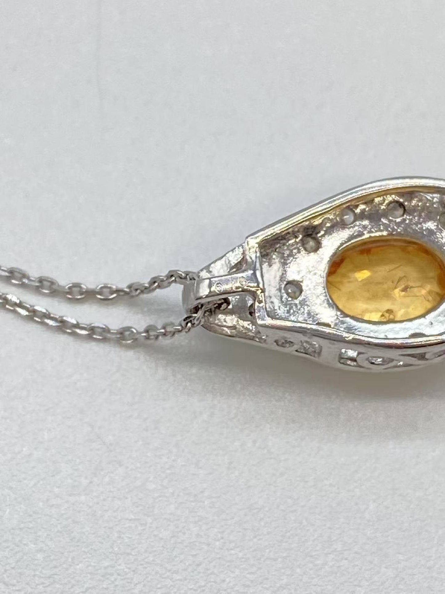 Colored Stone D0.16ct K18WG 3.0g Necklace