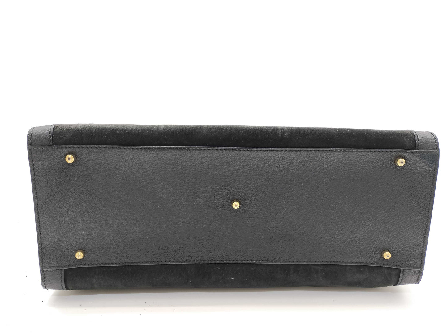 GUCCI Bamboo Suede Leather Handbag