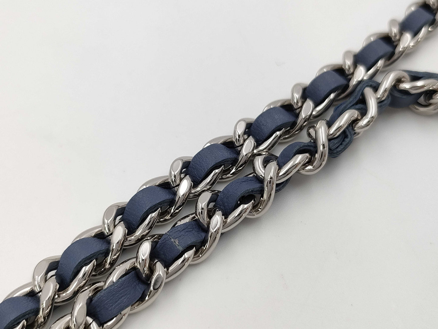 CHANEL CHANEL Matelasse Camellia Denim Chain Shoulder Wallet Bag