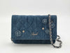 CHANEL CHANEL Matelasse Camellia Denim Chain Shoulder Wallet Bag