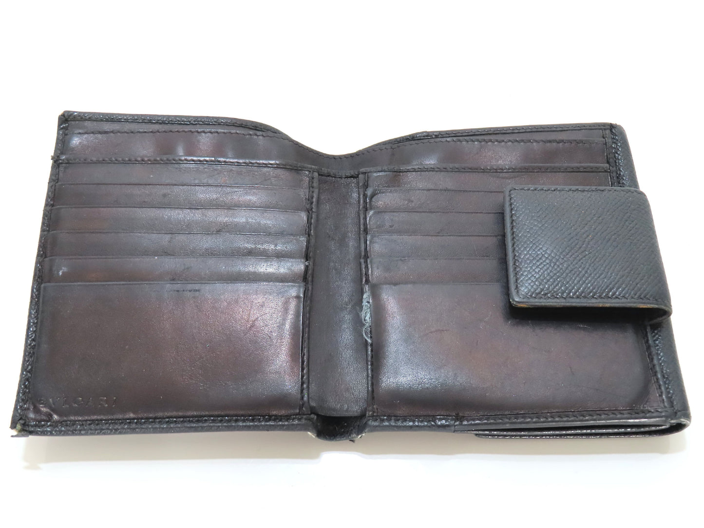 BVLGARI Bulgari Leather Bifold Wallet Black