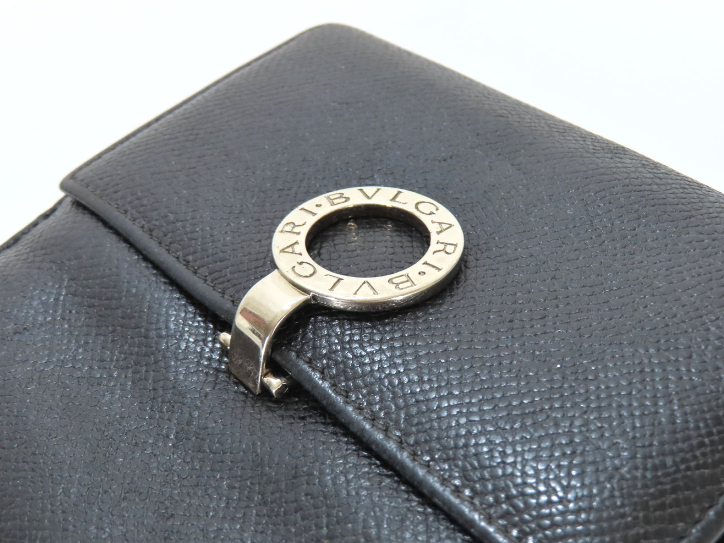 BVLGARI Bulgari Leather Bifold Wallet Black