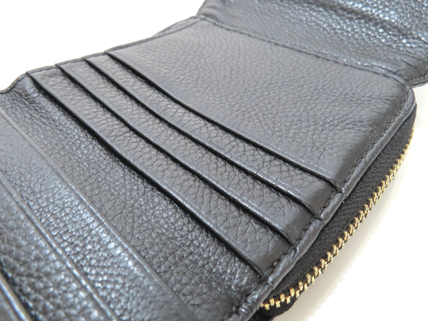 Tory Burch Logo Leather Tri-fold Wallet Black