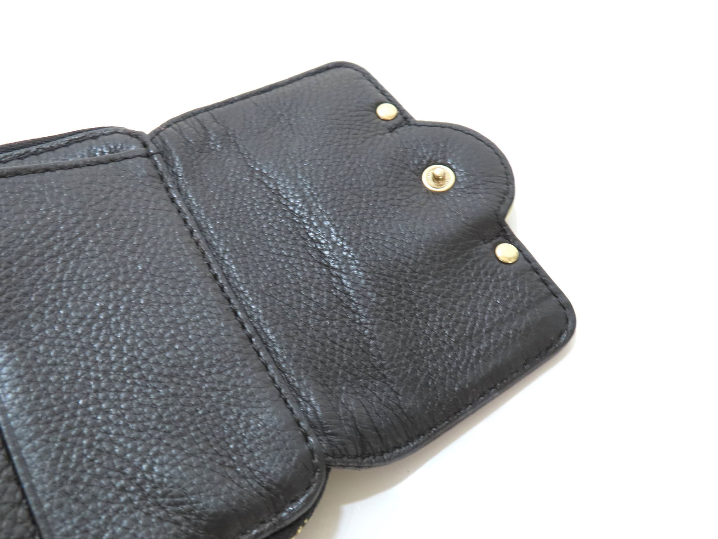 Tory Burch Logo Leather Tri-fold Wallet Black