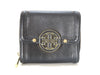 Tory Burch Logo Leather Tri-fold Wallet Black
