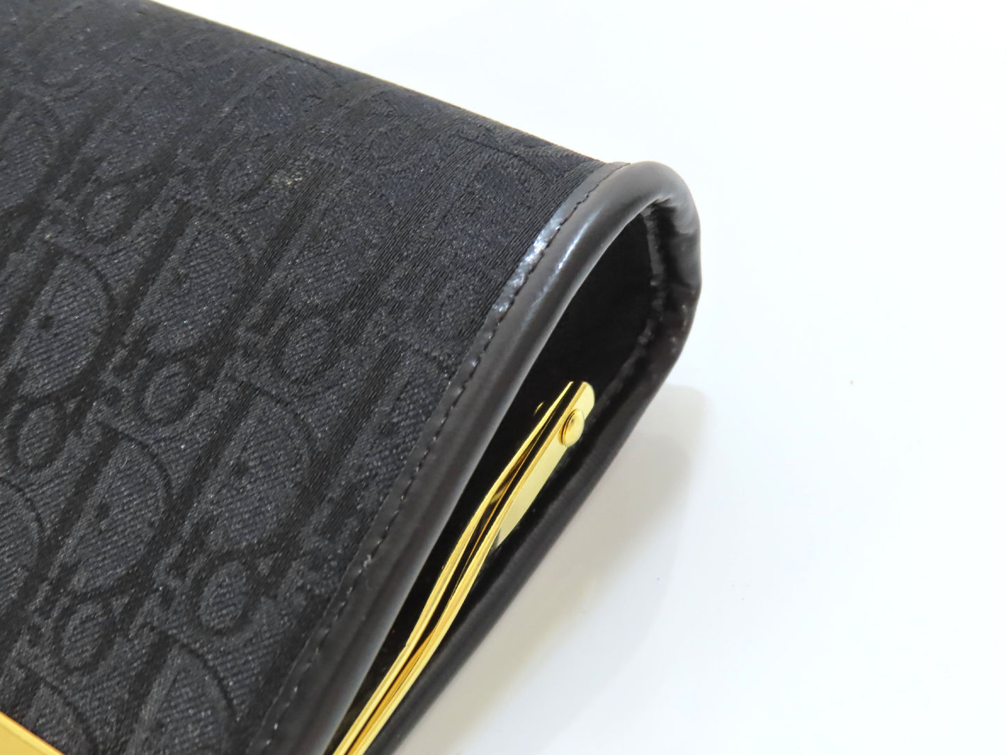 Christian Dior Trotter Nylon Canvas Clasp Wallet, Black