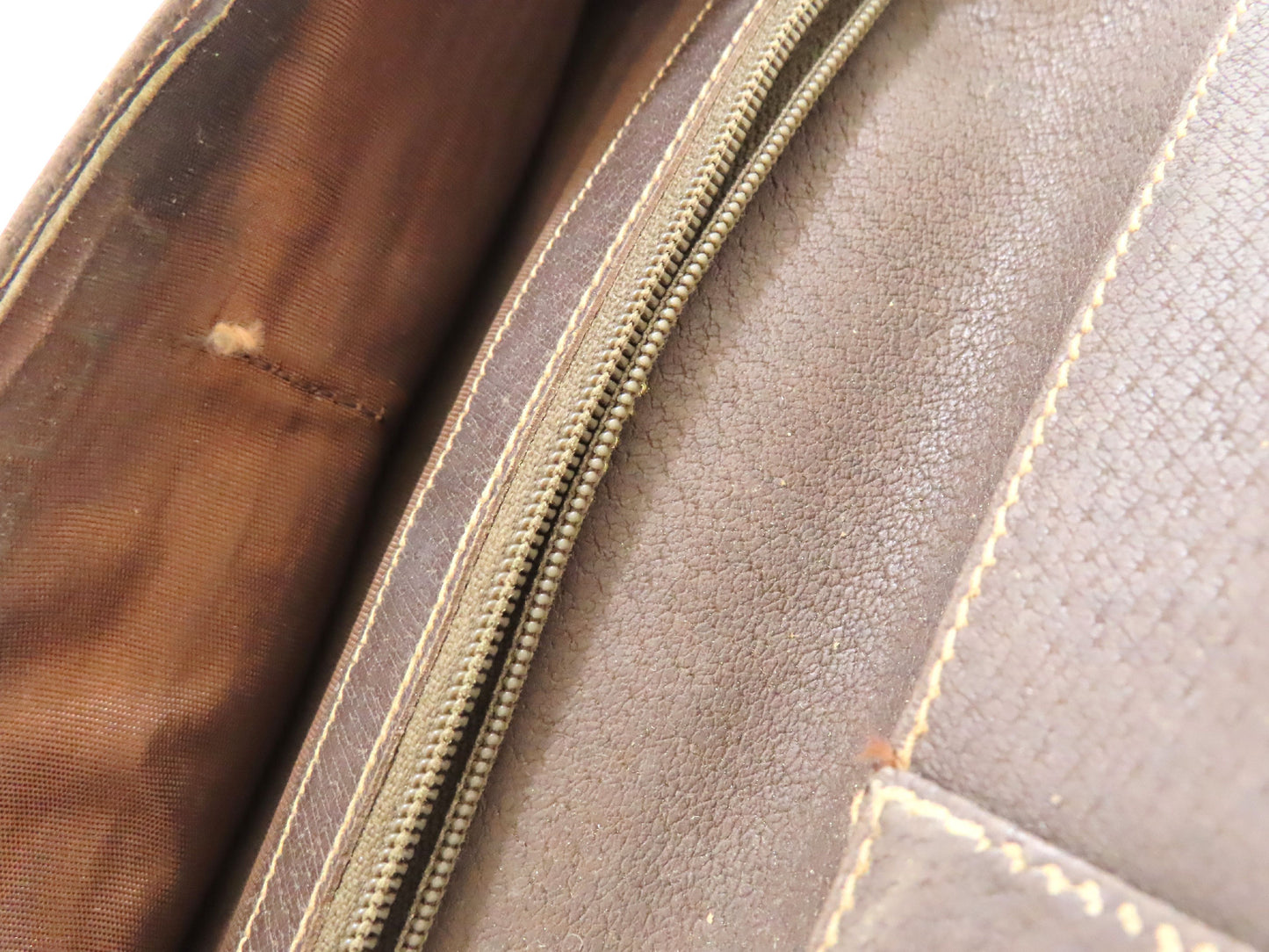 GUCCI Old Gucci GG Supreme x Leather Long Wallet 01 03 02 Brown Wallet
