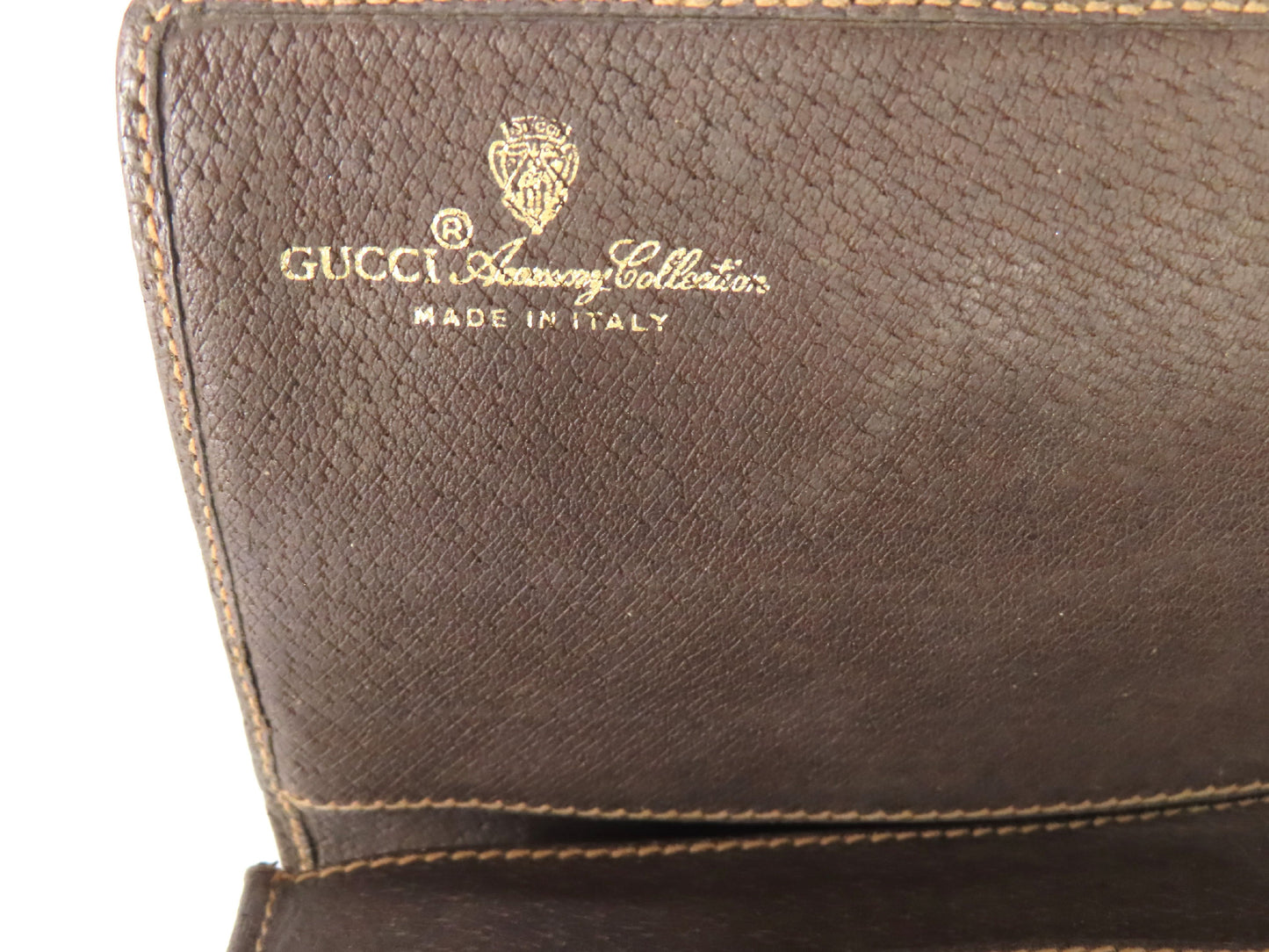 GUCCI Old Gucci GG Supreme x Leather Long Wallet 01 03 02 Brown Wallet