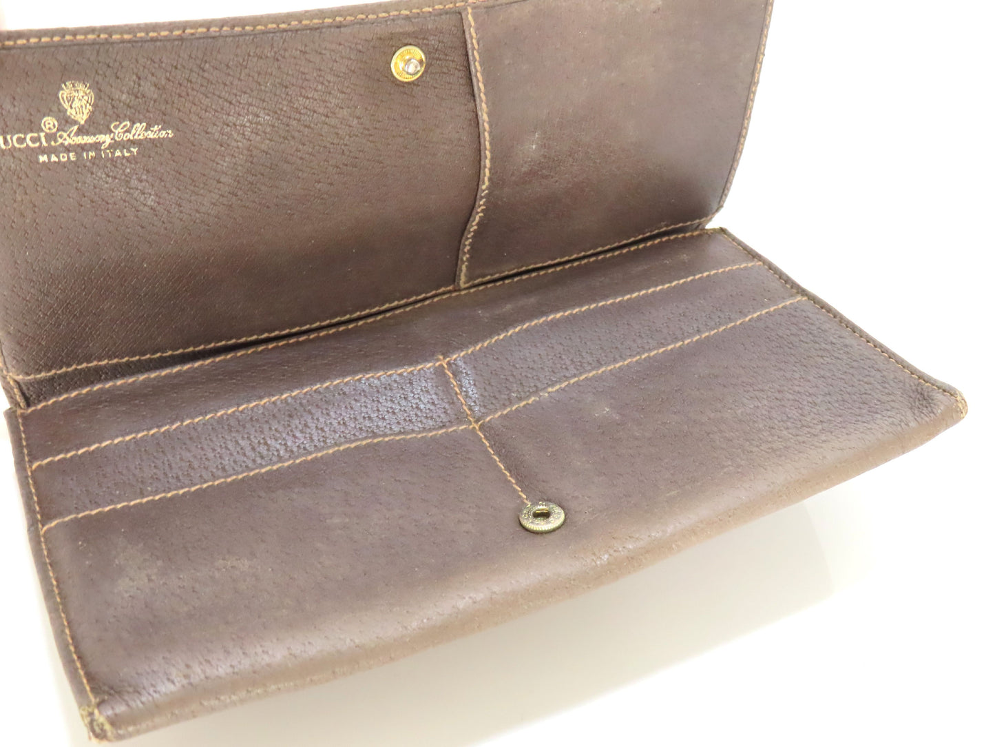 GUCCI Old Gucci GG Supreme x Leather Long Wallet 01 03 02 Brown Wallet
