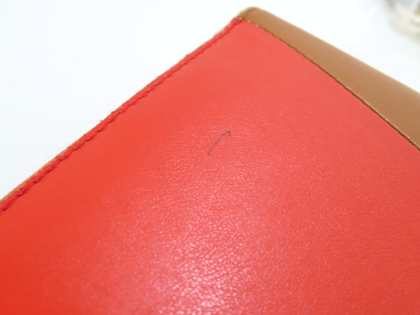 BALLY Leather Round Zip Long Wallet Brown x White x Red Wallet