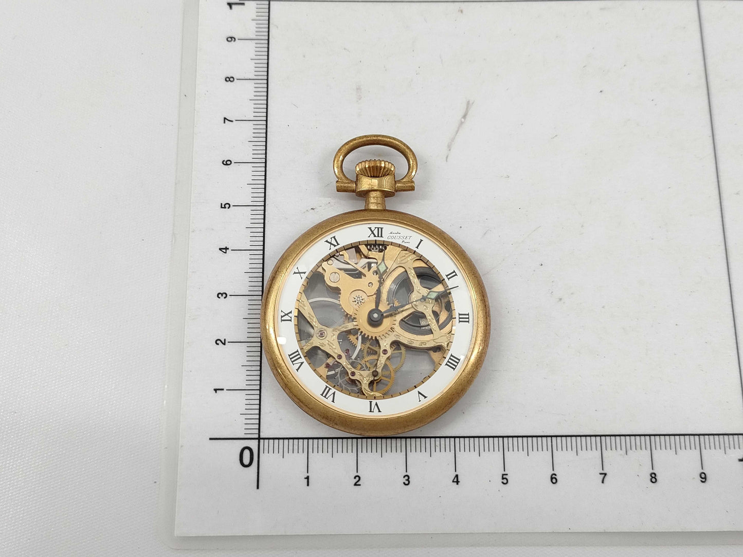 Guzet Hand-Wound Skeleton Dial Pocket Watch