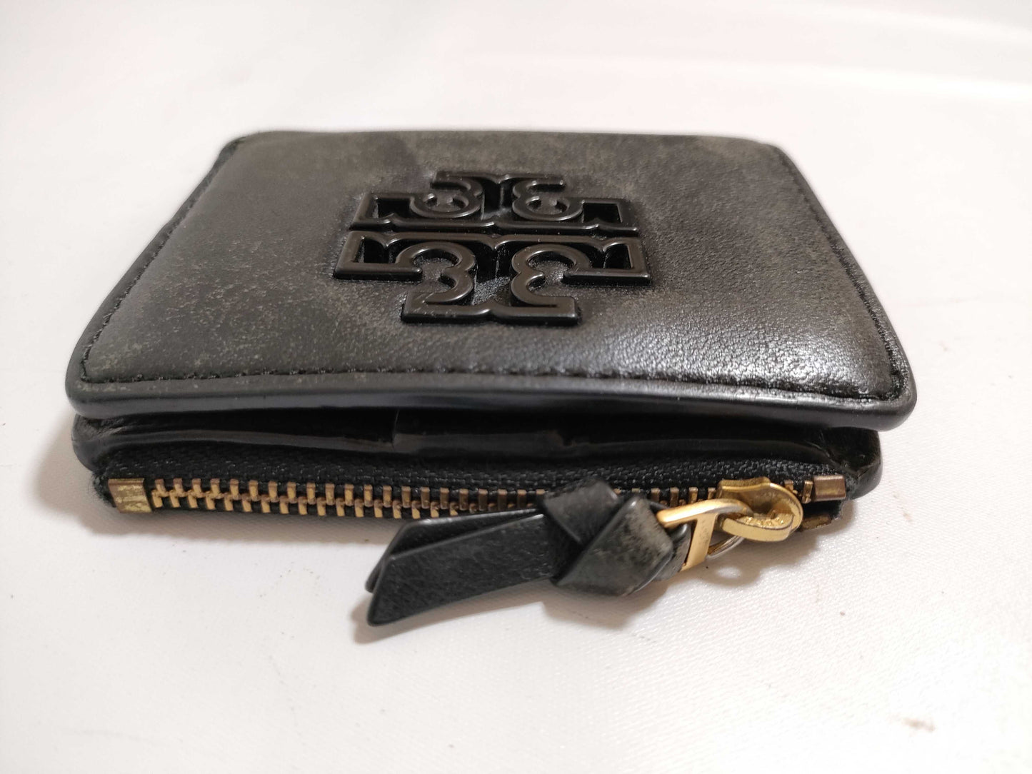 Tory Burch Logo Leather Bifold Wallet Black