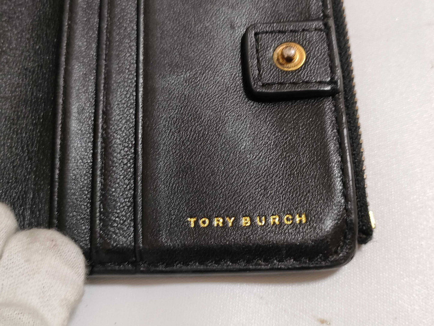 Tory Burch Logo Leather Bifold Wallet Black