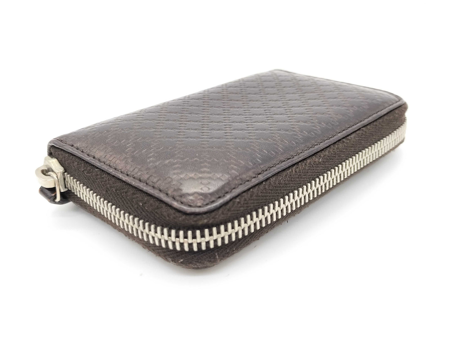 GUCCI GG Leather Zip-Around Coin Case 250465/203887 Brown