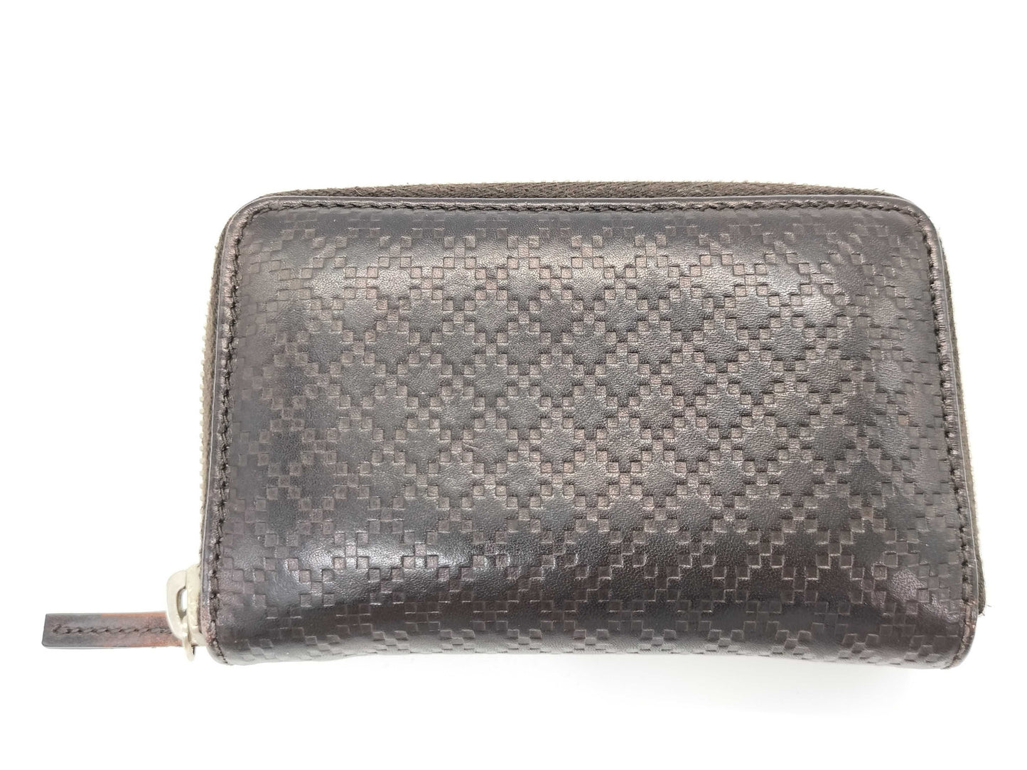 GUCCI GG Leather Zip-Around Coin Case 250465/203887 Brown
