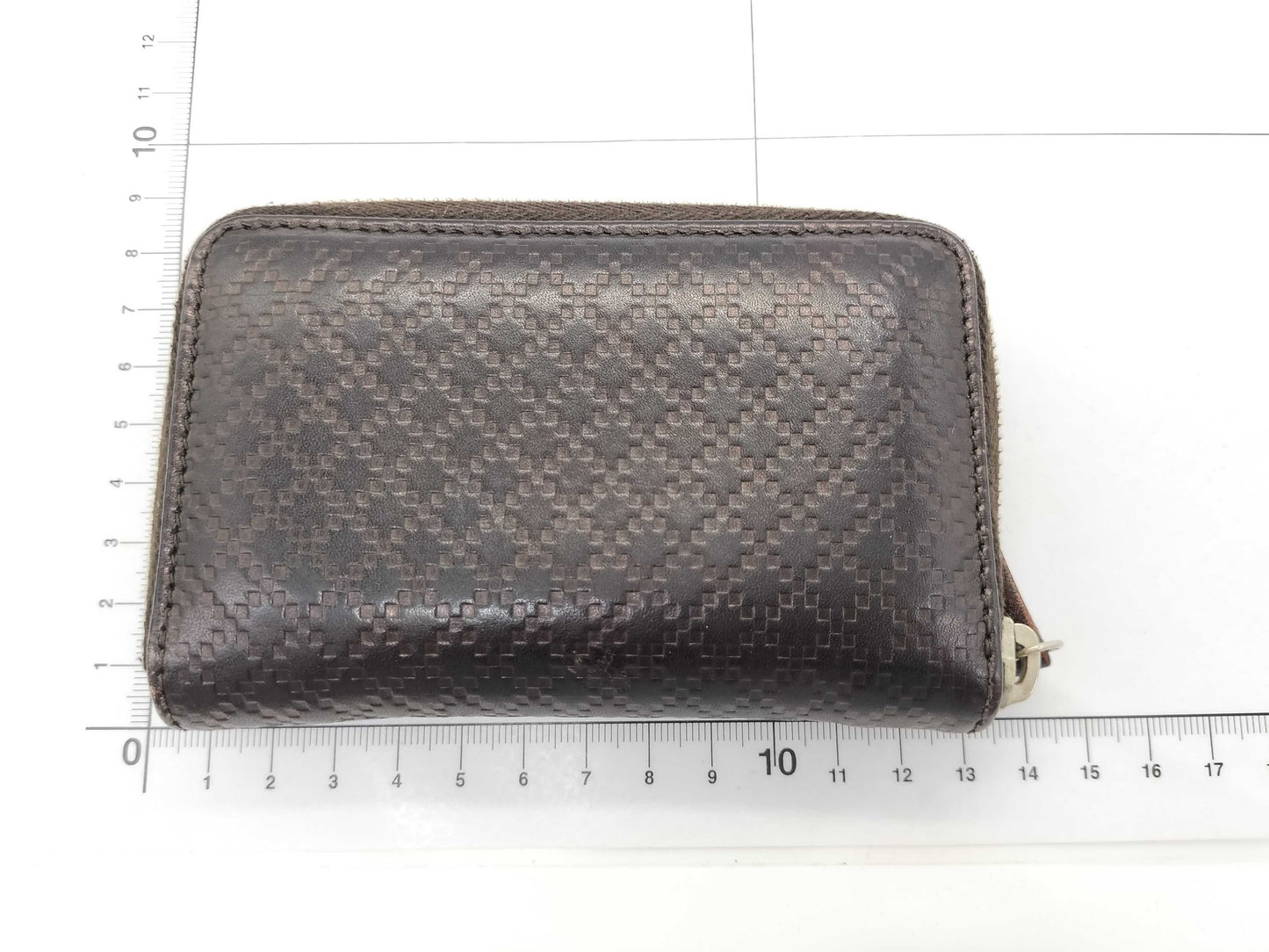 GUCCI GG Leather Zip-Around Coin Case 250465/203887 Brown