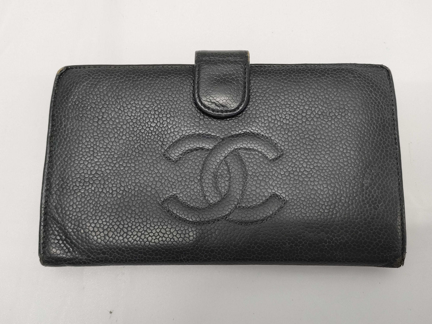 CHANEL Coco Mark Caviar Leather Long Wallet Black 7927409 Wallet