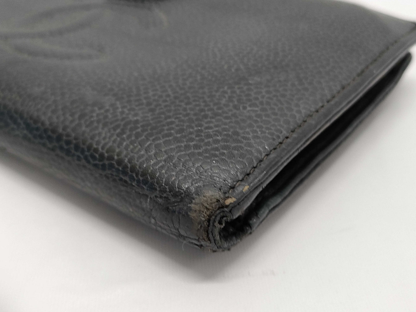 CHANEL Coco Mark Caviar Leather Long Wallet Black 7927409 Wallet
