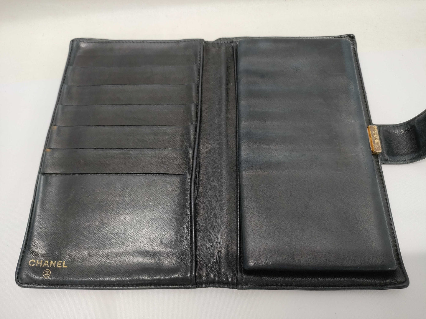 CHANEL Coco Mark Caviar Leather Long Wallet Black 7927409 Wallet
